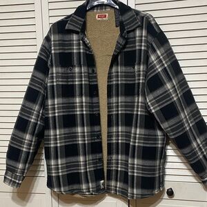 Wrangler Sherpa Lined Plaid Flannel o Jacket size XL
